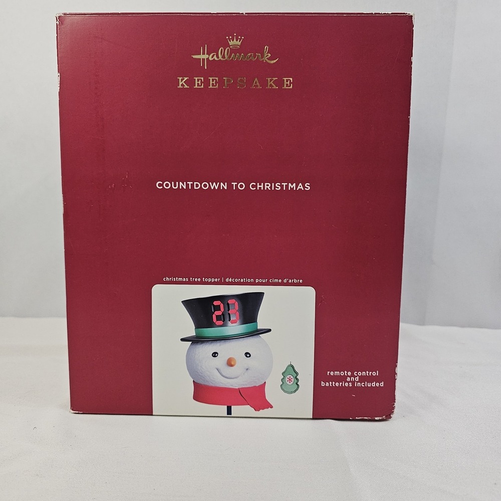 HALLMARK KEEPSAKE COUNTDOWN TO CHRISTMAS SNOWMAN TREE TOPPER MAGIC LIGHT-NEW
